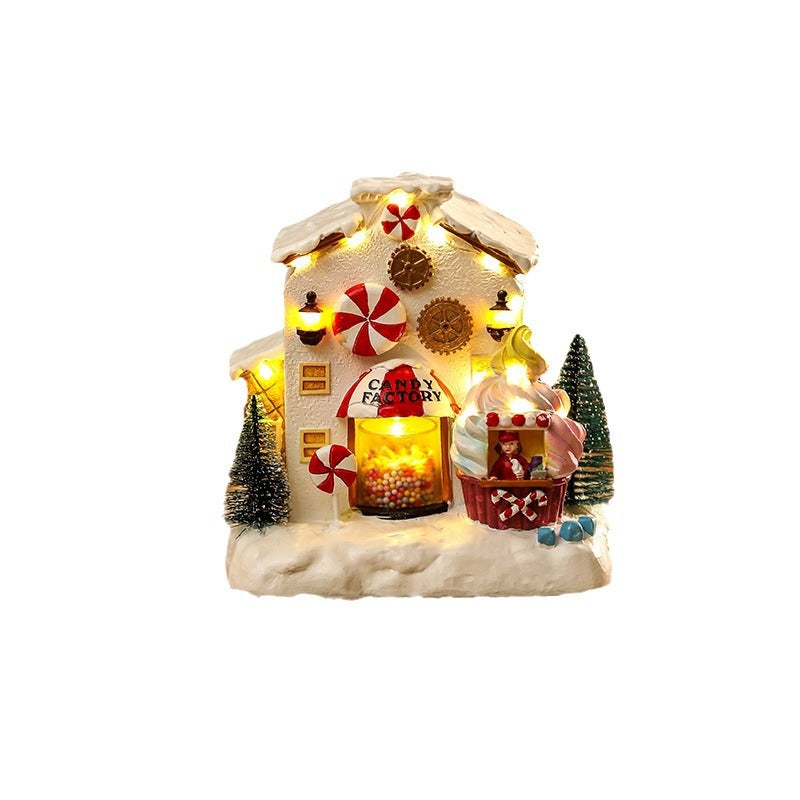 Christmas Decorations Candy House Glowing Music House Gingerbread House Desktop Creative Ornaments Christmas Gifts