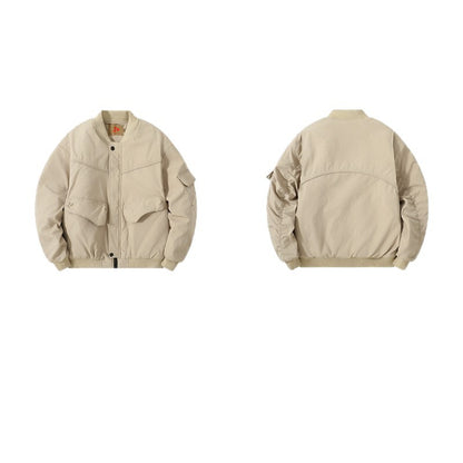 Casual Color-blocked Flight Cotton  Baseball Style