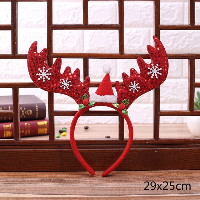 Christmas Tree Headband Elk Santa Snowman Ornaments Christmas Decorations for Kids Adult Noel Decor Navidad New Year 2020 Gifts