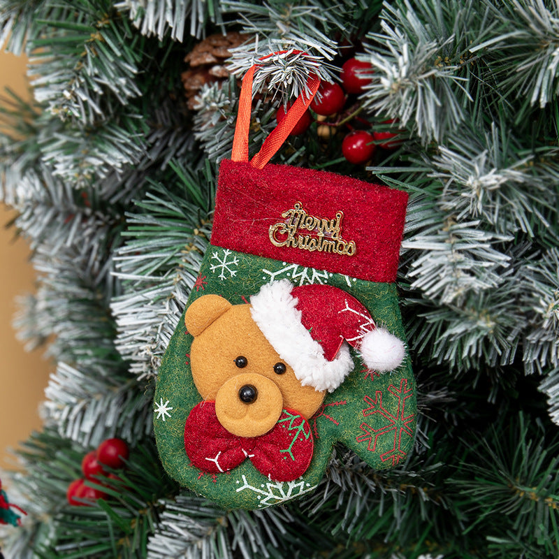 Christmas Decorations Santa Claus Sock Christmas Tree Ornaments Gift Bag Decoration Sock Gloves