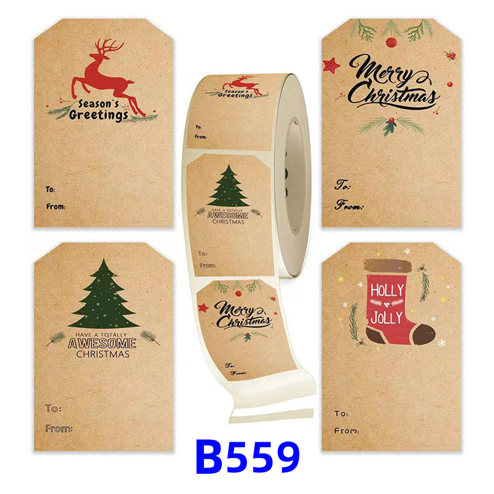 Christmas gift stickers decorative sealing sticker Merry Christmas Reward Self-adhesive labels Children's Day party