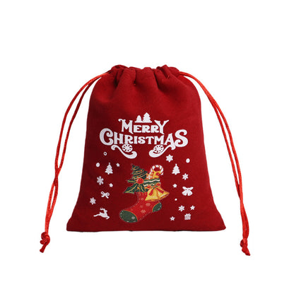 Christmas Gift Velvet/linen Drawstring Bags Bracelet Jewelry Candy Packaging Bags