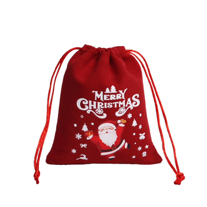Christmas Gift Velvet/linen Drawstring Bags Bracelet Jewelry Candy Packaging Bags