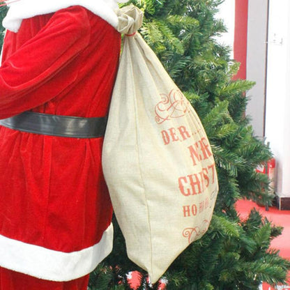 Big Size Merry Christmas Linen Gift Bag Santa Claus Sacks Drawstring Candy Bag Natal Noel New Year Xmas Home Decor Gift Bag