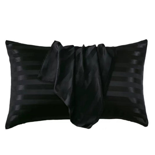 Taie Satinée à Rayures – Confort Luxe & Fermeture Enveloppe