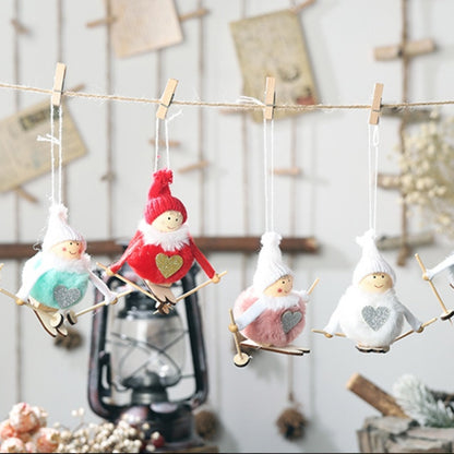 Noel Christmas Angel Girl Ski Plush Dolls Christmas Tree Ornament Pendant Party Christmas Decoration for Home