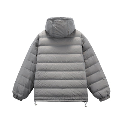 Manteau hiver à capuche Long Sleeve Hooded Zipper Down Jacket White Duck Down Slim Fit Men's Outerwear