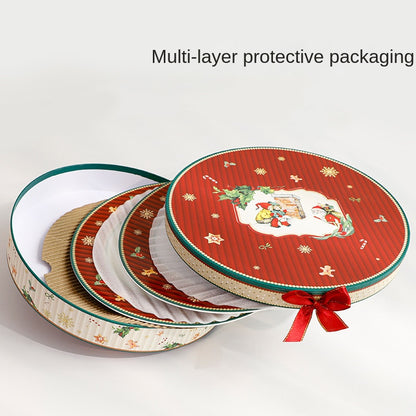 Christmas Elegant Ceramic Tableware Set - Bowl PlateSimple Luxury Style Dinnerware Gift Set