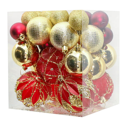 Santa Yuan New 36pcs Christmas Ball Set Home Personalized Christmas Tree Decoration Window Hanging Ornament