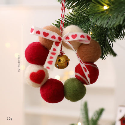 Santa Yuan New Christmas DIY Felt Bell Wreath Ornament Tree Decoration Window Display Decorative Item