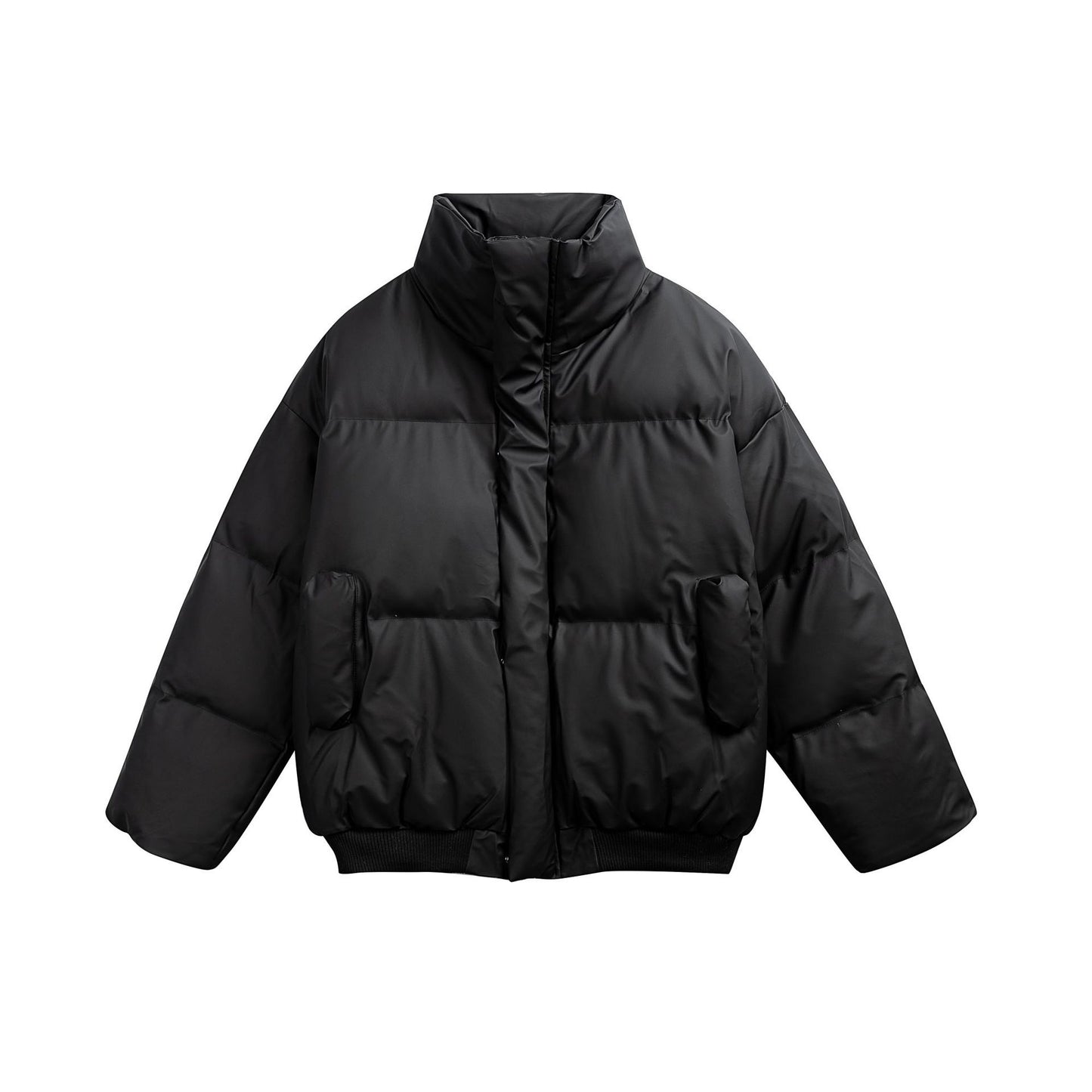 Collar PU Leather Cotton Coat for Men and Women Thick Warm Cotton Jacket