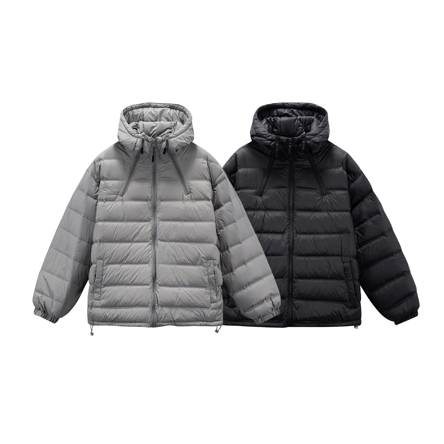 Manteau hiver à capuche Long Sleeve Hooded Zipper Down Jacket White Duck Down Slim Fit Men's Outerwear