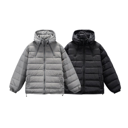 Manteau hiver à capuche Long Sleeve Hooded Zipper Down Jacket White Duck Down Slim Fit Men's Outerwear