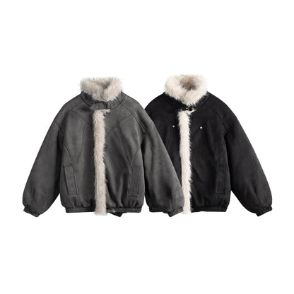 Material Silhouette  Suede  Zipper Stand-up collar Straight cut