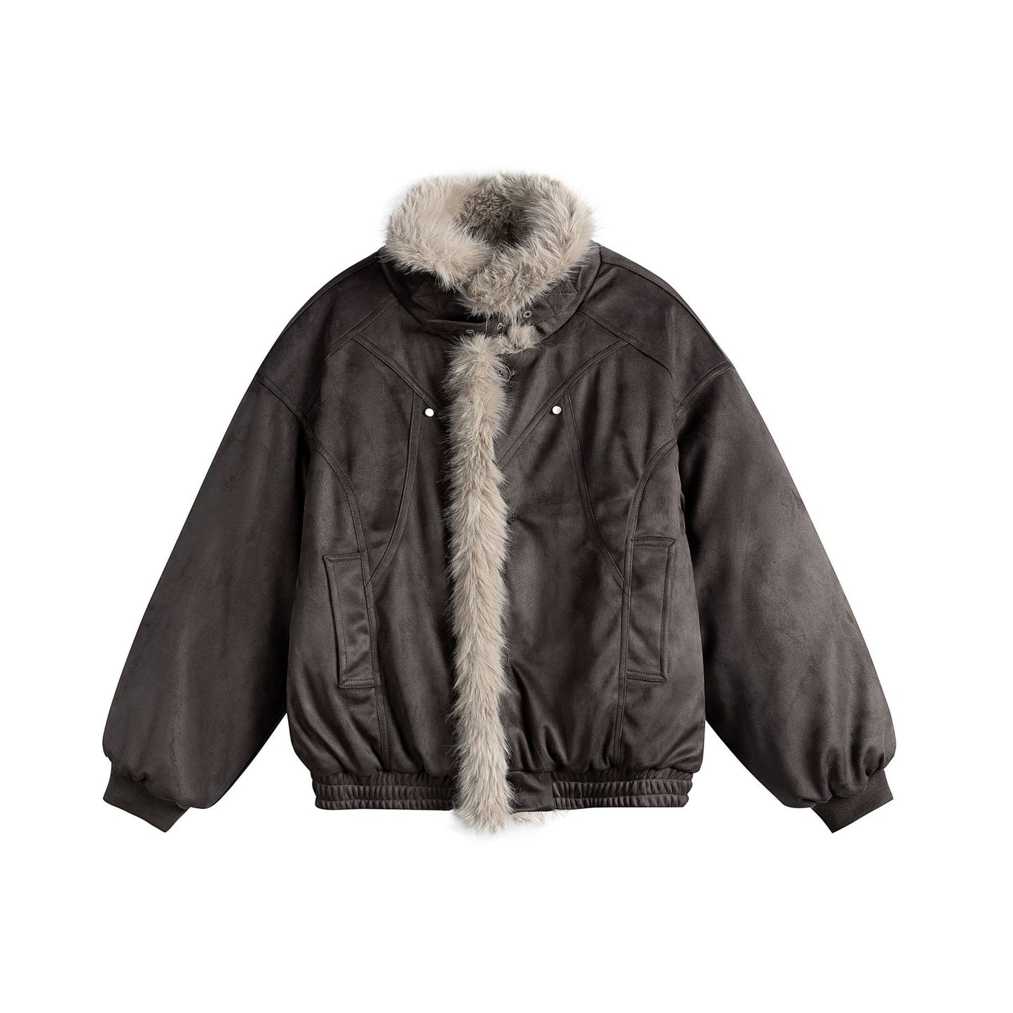 Manteau hiver Design Faux Suede Collar Cotton Coat