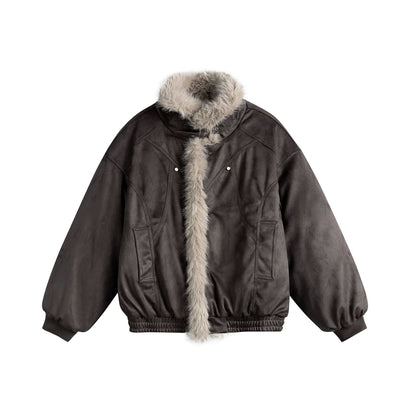 Manteau hiver Design Faux Suede Collar Cotton Coat