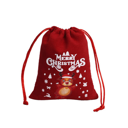 Christmas Gift Velvet/linen Drawstring Bags Bracelet Jewelry Candy Packaging Bags