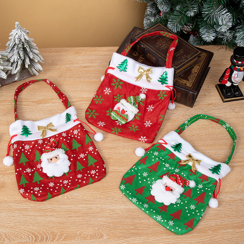 Christmas Decoration Supplies New Santa Claus Gift Bag Christmas Candy Bag Christmas Gift Bag Apple Bag