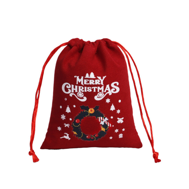 Christmas Gift Velvet/linen Drawstring Bags Bracelet Jewelry Candy Packaging Bags