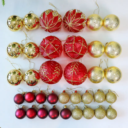 Santa Yuan New 36pcs Christmas Ball Set Home Personalized Christmas Tree Decoration Window Hanging Ornament