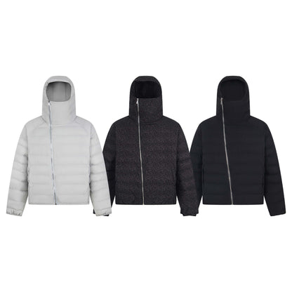 Manteau hiver Urban Style Irregular Zipper Thick Hooded Cotton Coat Unisex Trendy Loose Casual Warm Puffer Jacket