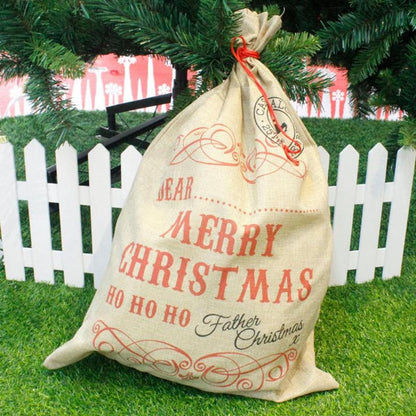 Big Size Merry Christmas Linen Gift Bag Santa Claus Sacks Drawstring Candy Bag Natal Noel New Year Xmas Home Decor Gift Bag