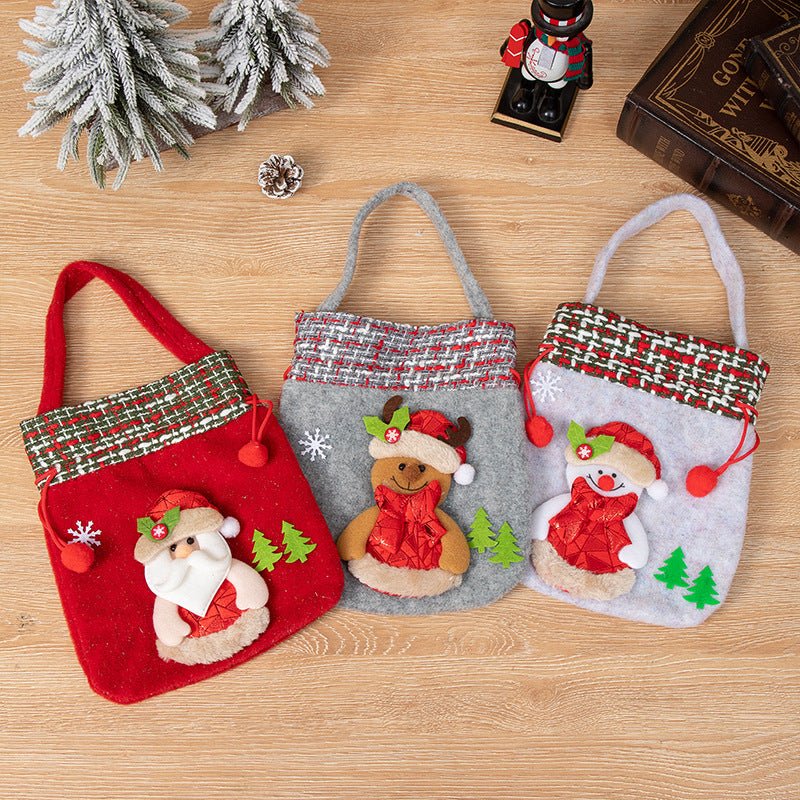 Christmas Decorations Christmas Tote Bag Candy Pouch Drawstring Bag Gift Packaging Bag Gift Bag