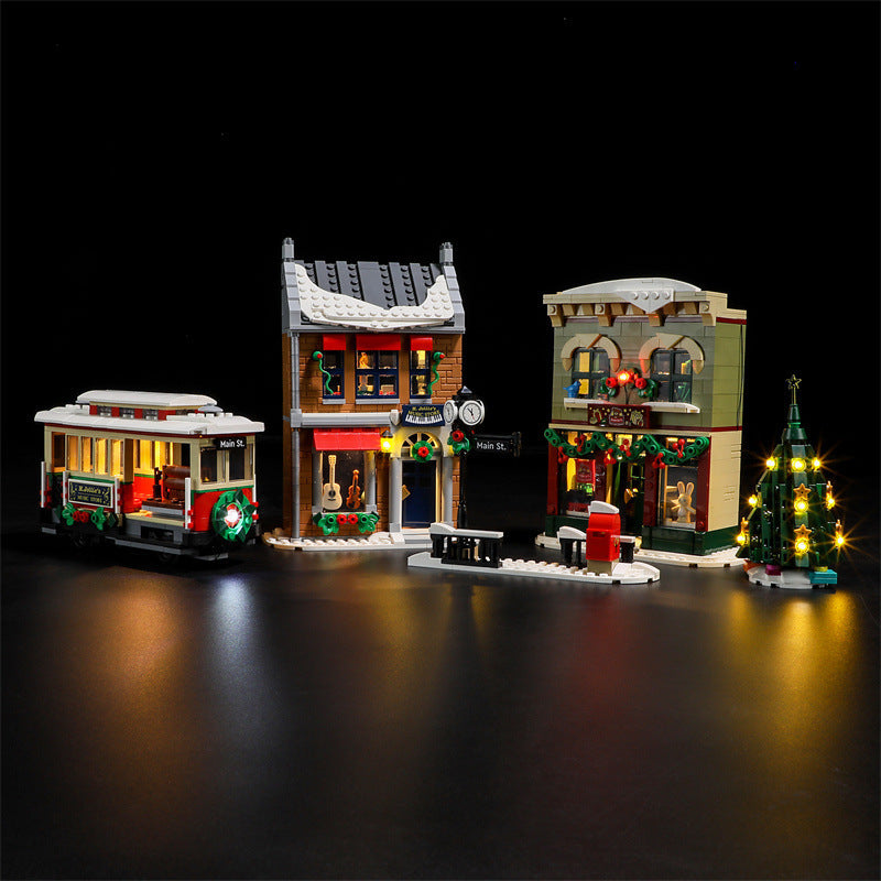 YEABRICKS is compatible with LEGO 10308 Festival Street building blocks, LED lighting, Christmas series toy lights