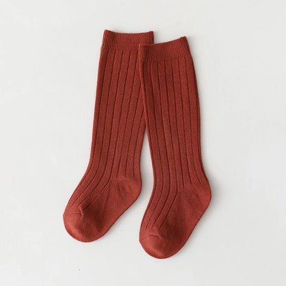 Chaussettes espagnoles pour enfants, chaussettes en coton à rayures pour garçons et filles, respirantes, hautes aux genoux, longues pour bébés, uniforme scolaire, 0-7 ans