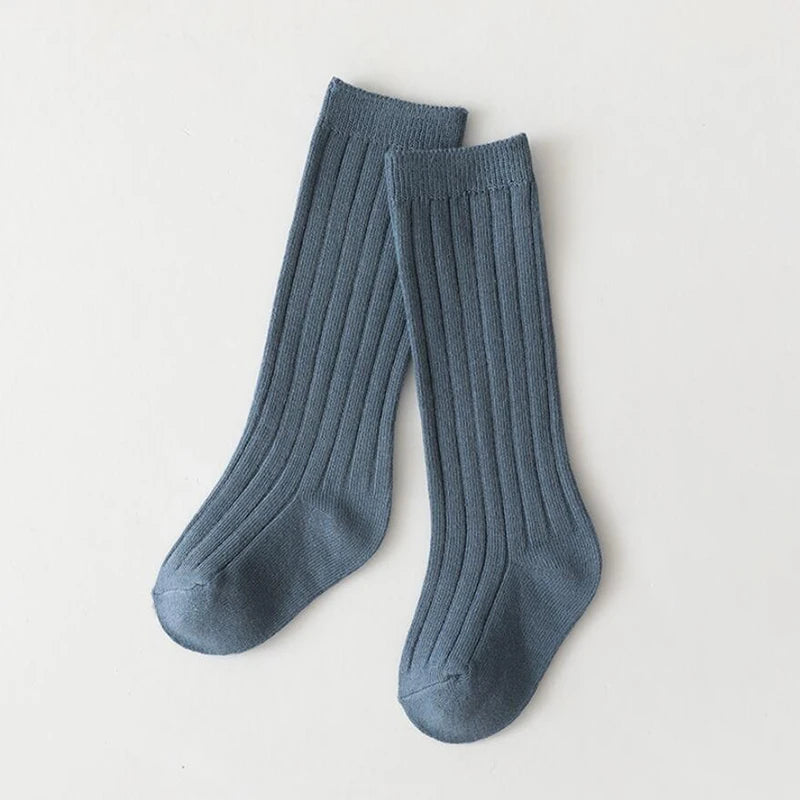 Chaussettes espagnoles pour enfants, chaussettes en coton à rayures pour garçons et filles, respirantes, hautes aux genoux, longues pour bébés, uniforme scolaire, 0-7 ans