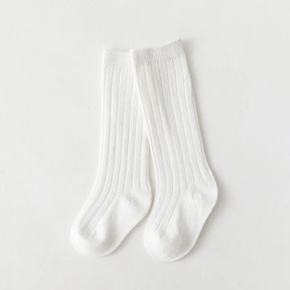 Chaussettes espagnoles pour enfants, chaussettes en coton à rayures pour garçons et filles, respirantes, hautes aux genoux, longues pour bébés, uniforme scolaire, 0-7 ans