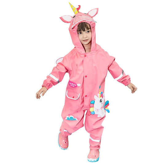 Lemonkid marque enfants dessin animé imperméable enfants combinaison vêtements de pluie garçon fille imperméable imperméable pantalon de pluie ensemble