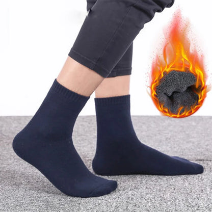 5 paires hiver épais chaussettes thermiques hommes Harajuku chaussettes de haute qualité automne noir gris décontracté Tube hommes épais laine robe chaussettes