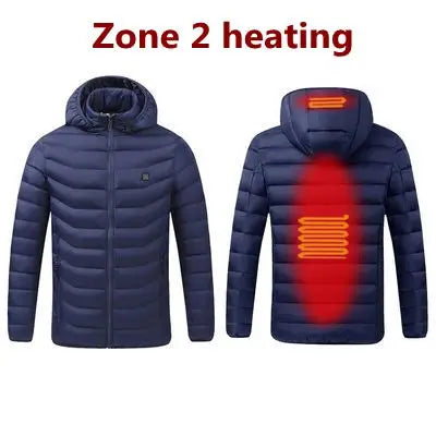 Parka homme hiver chaud USB vestes chauffantes Thermostat intelligent couleur Pure à capuche vêtements chauffants mâle bobojaco veste chaude rembourrée