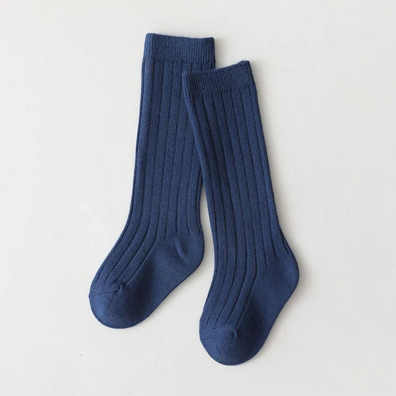Chaussettes espagnoles pour enfants, chaussettes en coton à rayures pour garçons et filles, respirantes, hautes aux genoux, longues pour bébés, uniforme scolaire, 0-7 ans