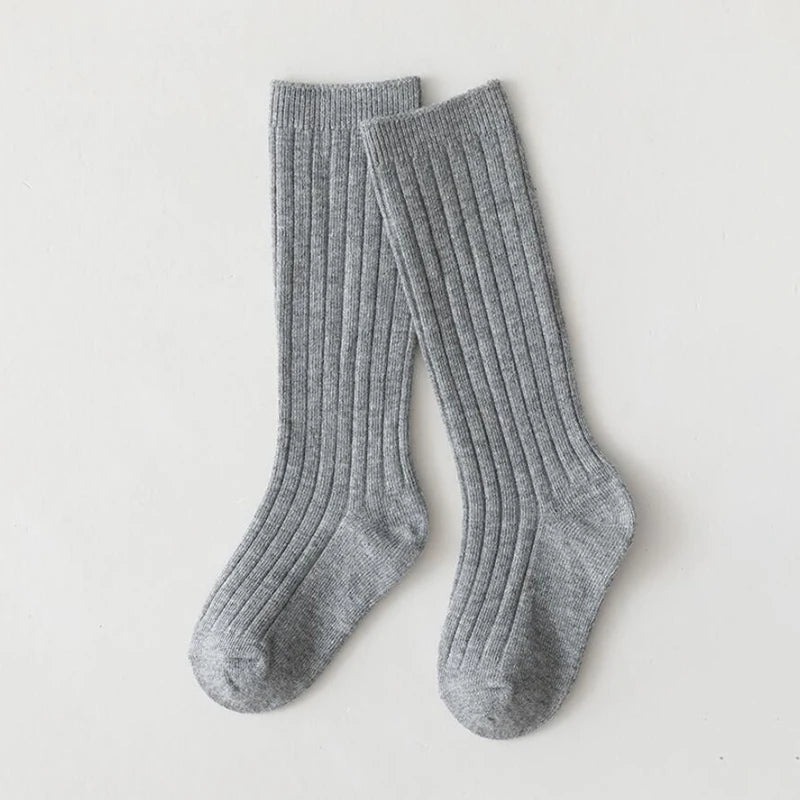 Chaussettes espagnoles pour enfants, chaussettes en coton à rayures pour garçons et filles, respirantes, hautes aux genoux, longues pour bébés, uniforme scolaire, 0-7 ans