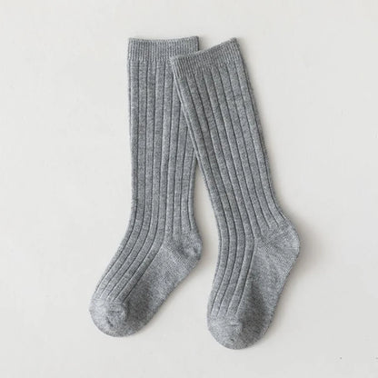 Chaussettes espagnoles pour enfants, chaussettes en coton à rayures pour garçons et filles, respirantes, hautes aux genoux, longues pour bébés, uniforme scolaire, 0-7 ans