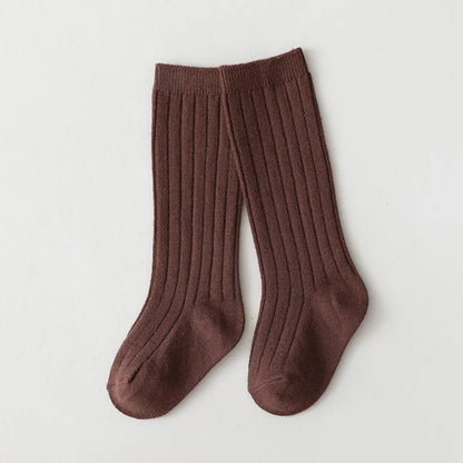 Chaussettes espagnoles pour enfants, chaussettes en coton à rayures pour garçons et filles, respirantes, hautes aux genoux, longues pour bébés, uniforme scolaire, 0-7 ans