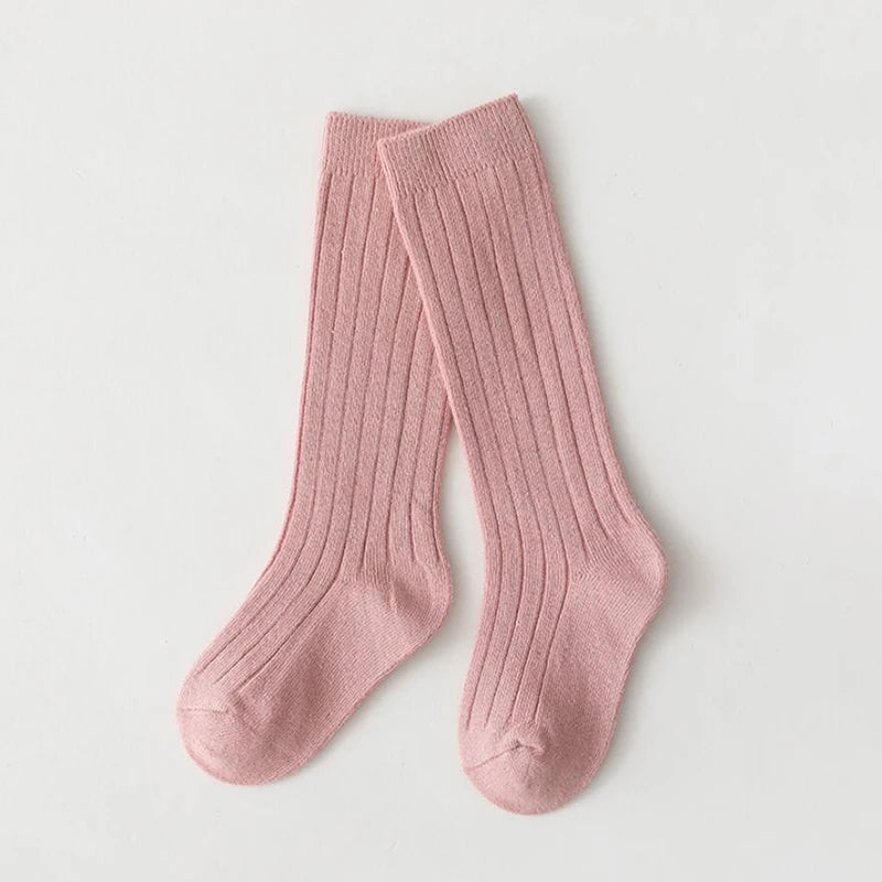 Chaussettes espagnoles pour enfants, chaussettes en coton à rayures pour garçons et filles, respirantes, hautes aux genoux, longues pour bébés, uniforme scolaire, 0-7 ans