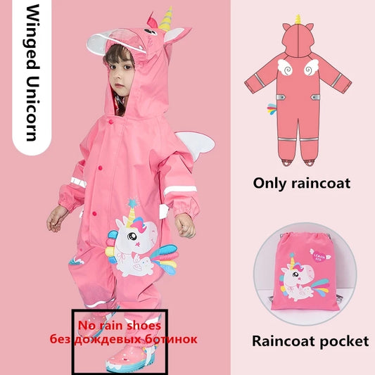 Lemonkid marque enfants dessin animé imperméable enfants combinaison vêtements de pluie garçon fille imperméable imperméable pantalon de pluie ensemble
