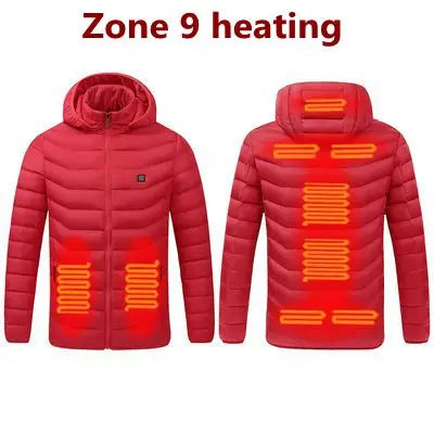 Parka homme hiver chaud USB vestes chauffantes Thermostat intelligent couleur Pure à capuche vêtements chauffants mâle bobojaco veste chaude rembourrée