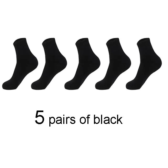 5 paires hiver épais chaussettes thermiques hommes Harajuku chaussettes de haute qualité automne noir gris décontracté Tube hommes épais laine robe chaussettes