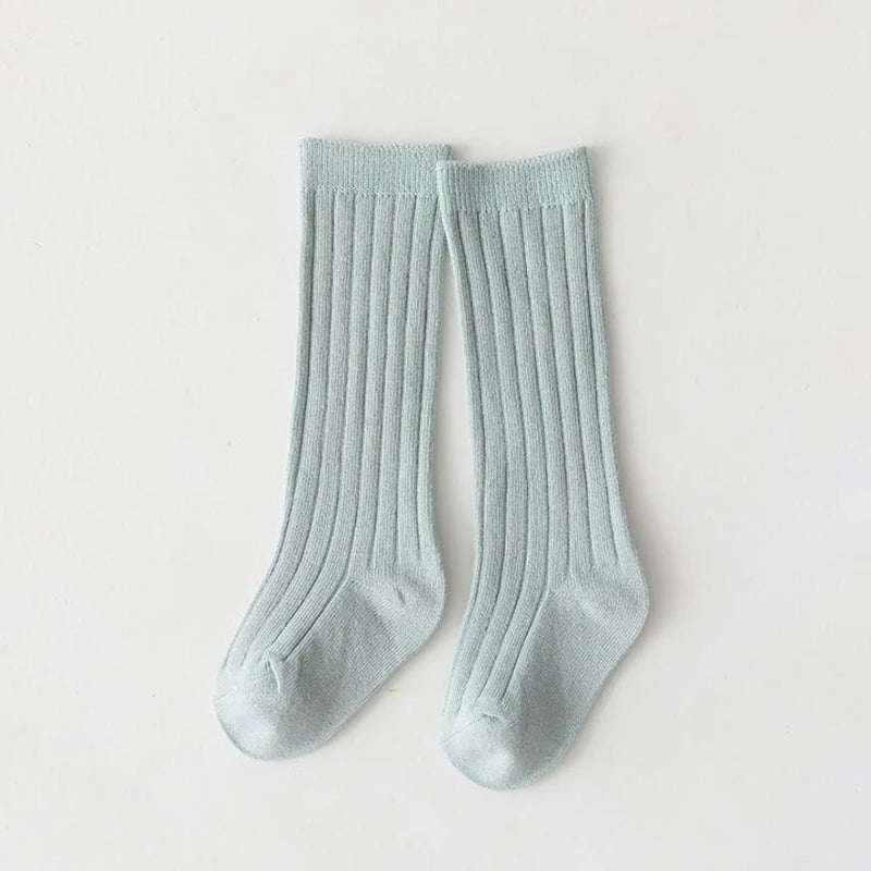Chaussettes espagnoles pour enfants, chaussettes en coton à rayures pour garçons et filles, respirantes, hautes aux genoux, longues pour bébés, uniforme scolaire, 0-7 ans