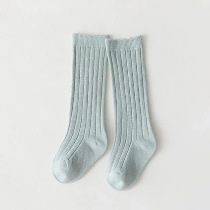 Chaussettes espagnoles pour enfants, chaussettes en coton à rayures pour garçons et filles, respirantes, hautes aux genoux, longues pour bébés, uniforme scolaire, 0-7 ans