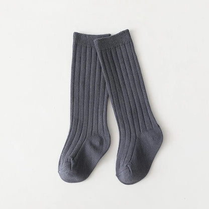 Chaussettes espagnoles pour enfants, chaussettes en coton à rayures pour garçons et filles, respirantes, hautes aux genoux, longues pour bébés, uniforme scolaire, 0-7 ans