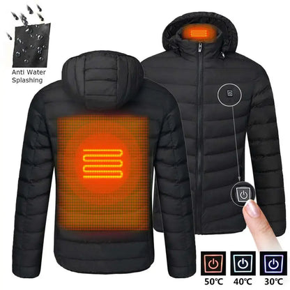 Parka homme hiver chaud USB vestes chauffantes Thermostat intelligent couleur Pure à capuche vêtements chauffants mâle bobojaco veste chaude rembourrée