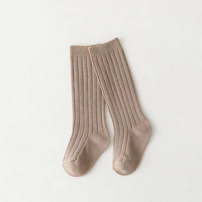 Chaussettes espagnoles pour enfants, chaussettes en coton à rayures pour garçons et filles, respirantes, hautes aux genoux, longues pour bébés, uniforme scolaire, 0-7 ans