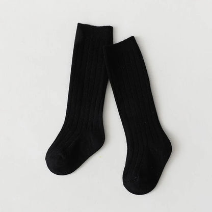 Chaussettes espagnoles pour enfants, chaussettes en coton à rayures pour garçons et filles, respirantes, hautes aux genoux, longues pour bébés, uniforme scolaire, 0-7 ans