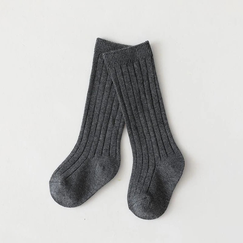 Chaussettes espagnoles pour enfants, chaussettes en coton à rayures pour garçons et filles, respirantes, hautes aux genoux, longues pour bébés, uniforme scolaire, 0-7 ans