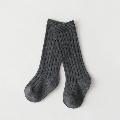 Chaussettes espagnoles pour enfants, chaussettes en coton à rayures pour garçons et filles, respirantes, hautes aux genoux, longues pour bébés, uniforme scolaire, 0-7 ans